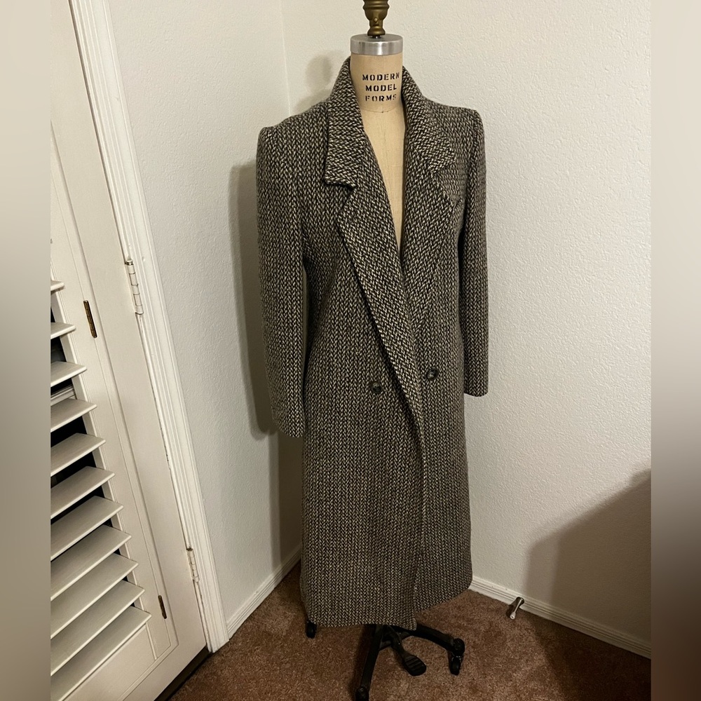 Long, gray trench coat